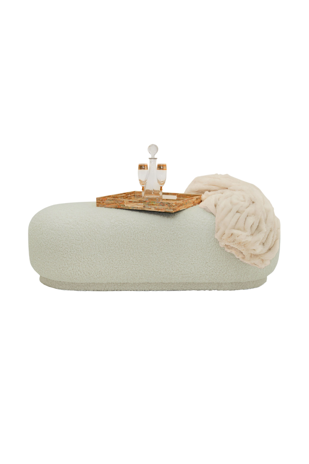 White Sherpa Ottoman | OROA Modern Kael | Oroa.com