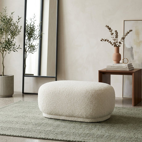   White Sherpa Ottoman | Oroa.com