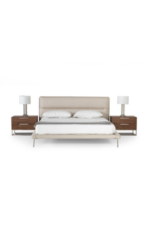 Cream Woven Fabric Bed | OROA Modern Bergeron | Oroa.com