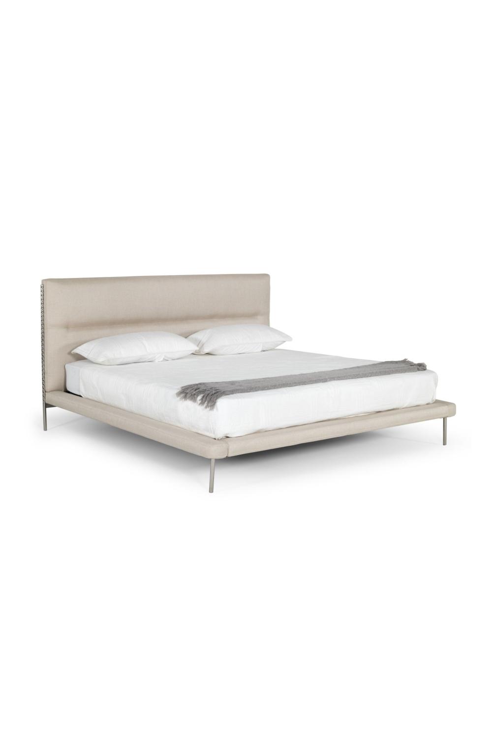 Cream Woven Fabric Bed | OROA Modern Bergeron | Oroa.com
