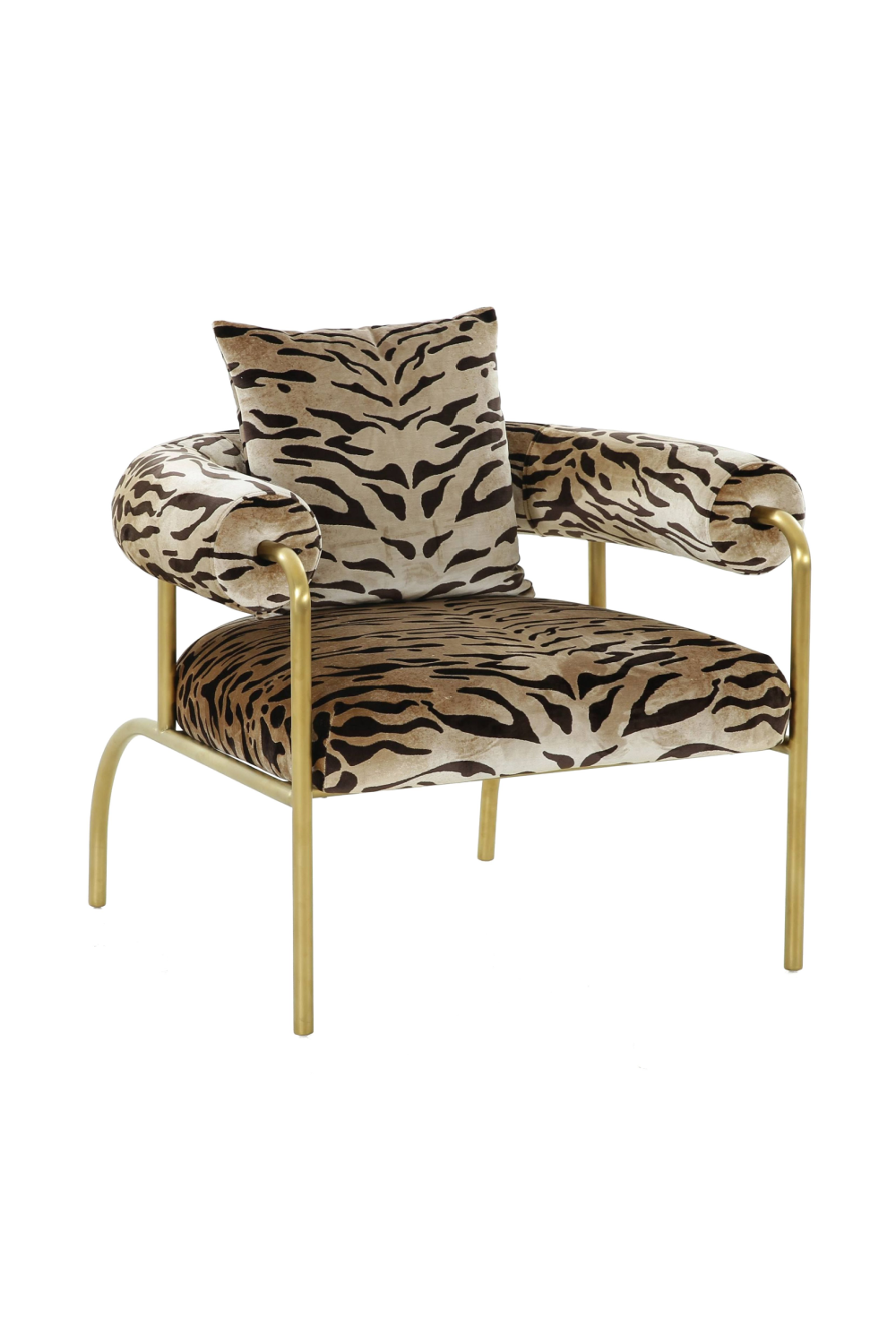 Gold Zebra Print Accent Chair | OROA Modern Kola | Oroa.com