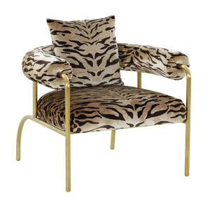  Gold Zebra Print Accent Chair | Oroa.com