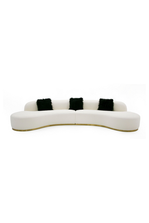 White Curved Sofa with Black Pillows | OROA Modern Frontier | Oroa.com