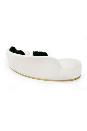 White Curved Sofa with Black Pillows | OROA Modern Frontier | Oroa.com