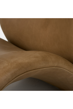 Curved Brown Leather Accent Chair | OROA Modern Donovan | Oroa.com