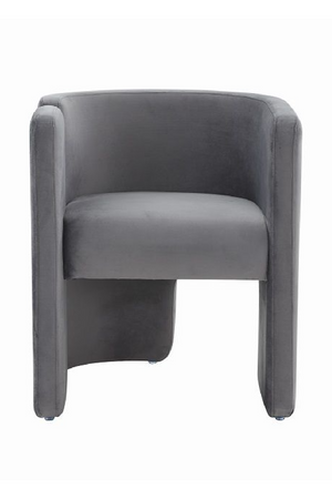 Curved Gray Velvet Accent Chair | OROA Modern Tirta | Oroa.com