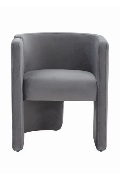 Curved Gray Velvet Accent Chair | OROA Modern Tirta | Oroa.com