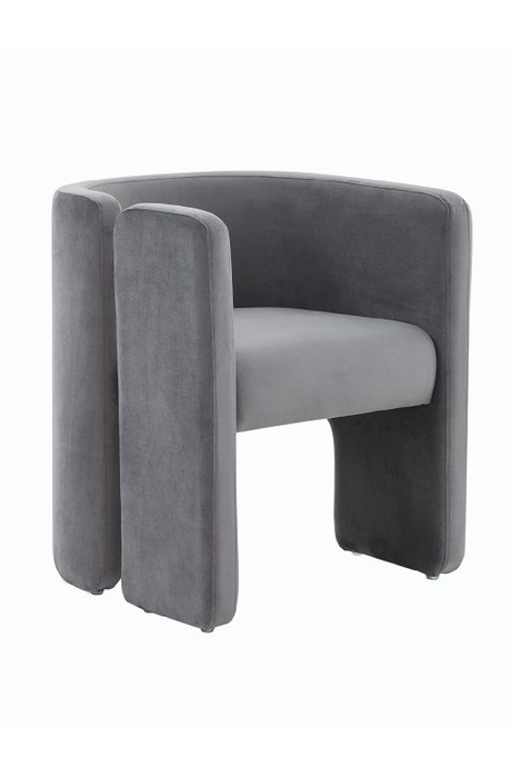 Curved Gray Velvet Accent Chair | OROA Modern Tirta | Oroa.com
