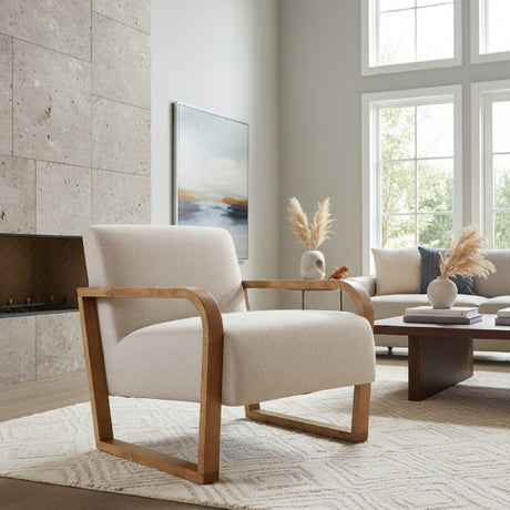 Beige Linen Accent Chair | OROA Modern Sada