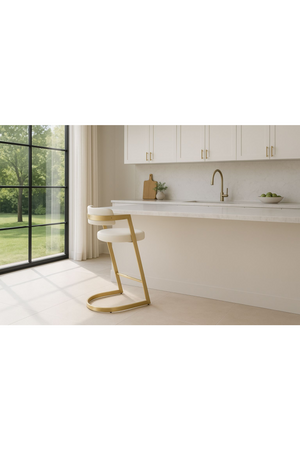 Gold Framed Cantilevered Counter Stool | OROA Modern Shandra | Oroa.com