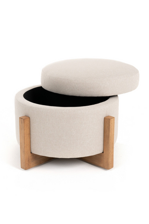 Beige Linen Storage Ottoman | OROA Modern Sada | Oroa.com