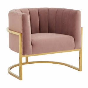   Velvet Channel-Tufted Accent Chair | Oroa.com