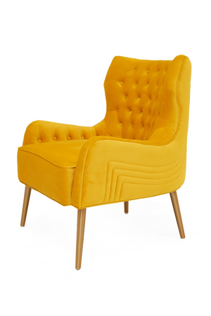 Yellow Velvet Tufted Accent Chair | OROA Modern Everly | Oroa.com