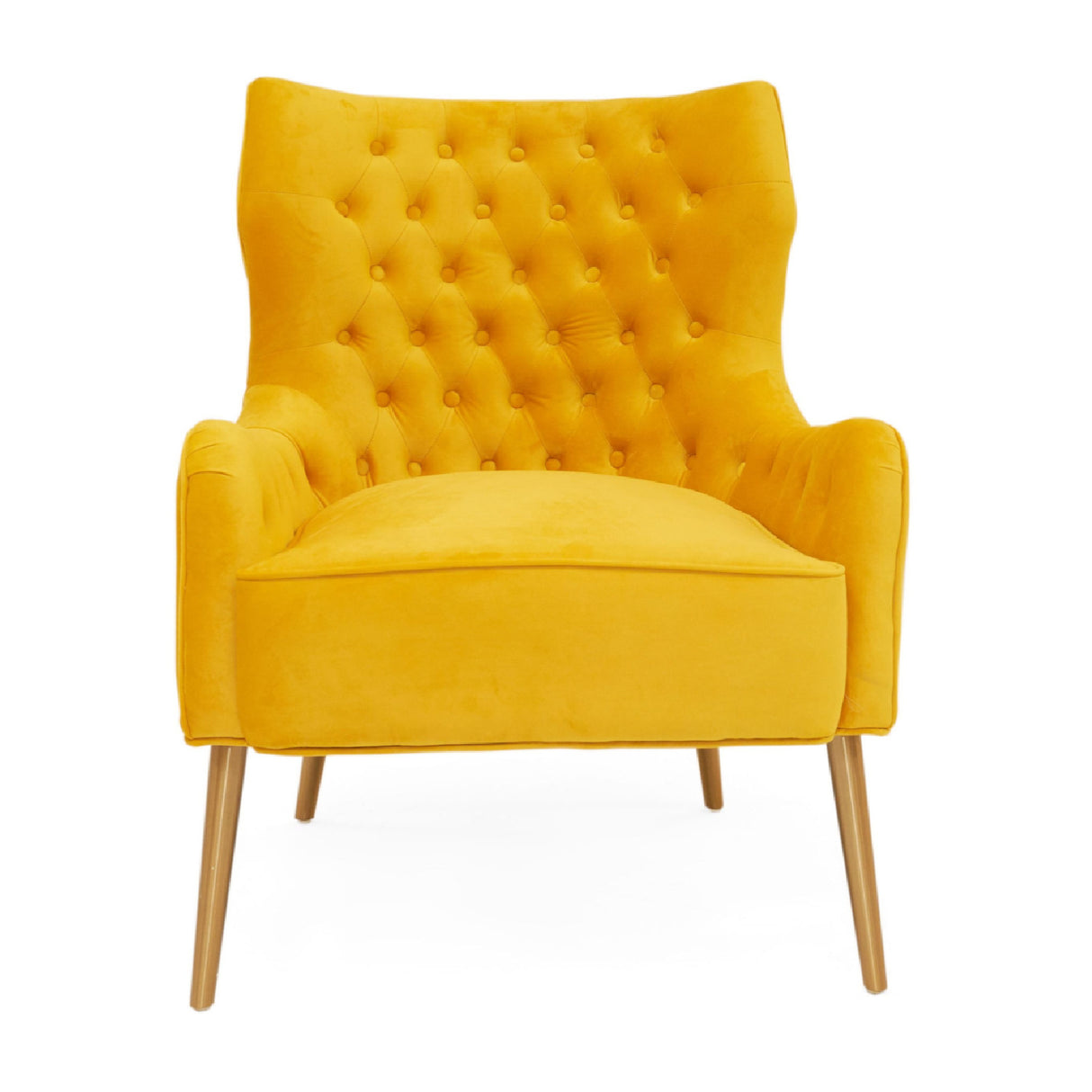 Yellow Velvet Tufted Accent Chair | OROA Modern Everly | Oroa.com