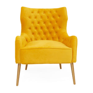 Yellow Velvet Tufted Accent Chair | OROA Modern Everly | Oroa.com