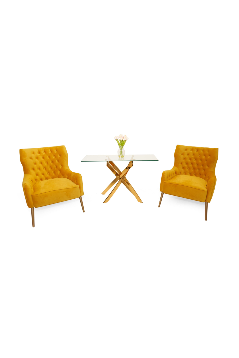 Yellow Velvet Tufted Accent Chair | OROA Modern Everly | Oroa.com