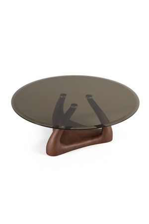Round Gray Glass Coffee Table | OROA Modern Christine | Oroa.com