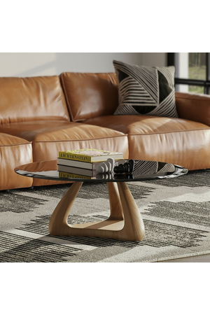 Round Gray Glass Coffee Table | OROA Modern Christine | Oroa.com