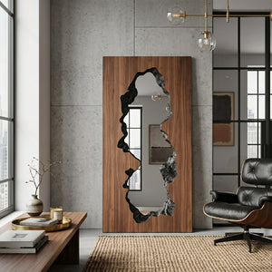   Walnut Leaning Floor Mirror | Oroa.com