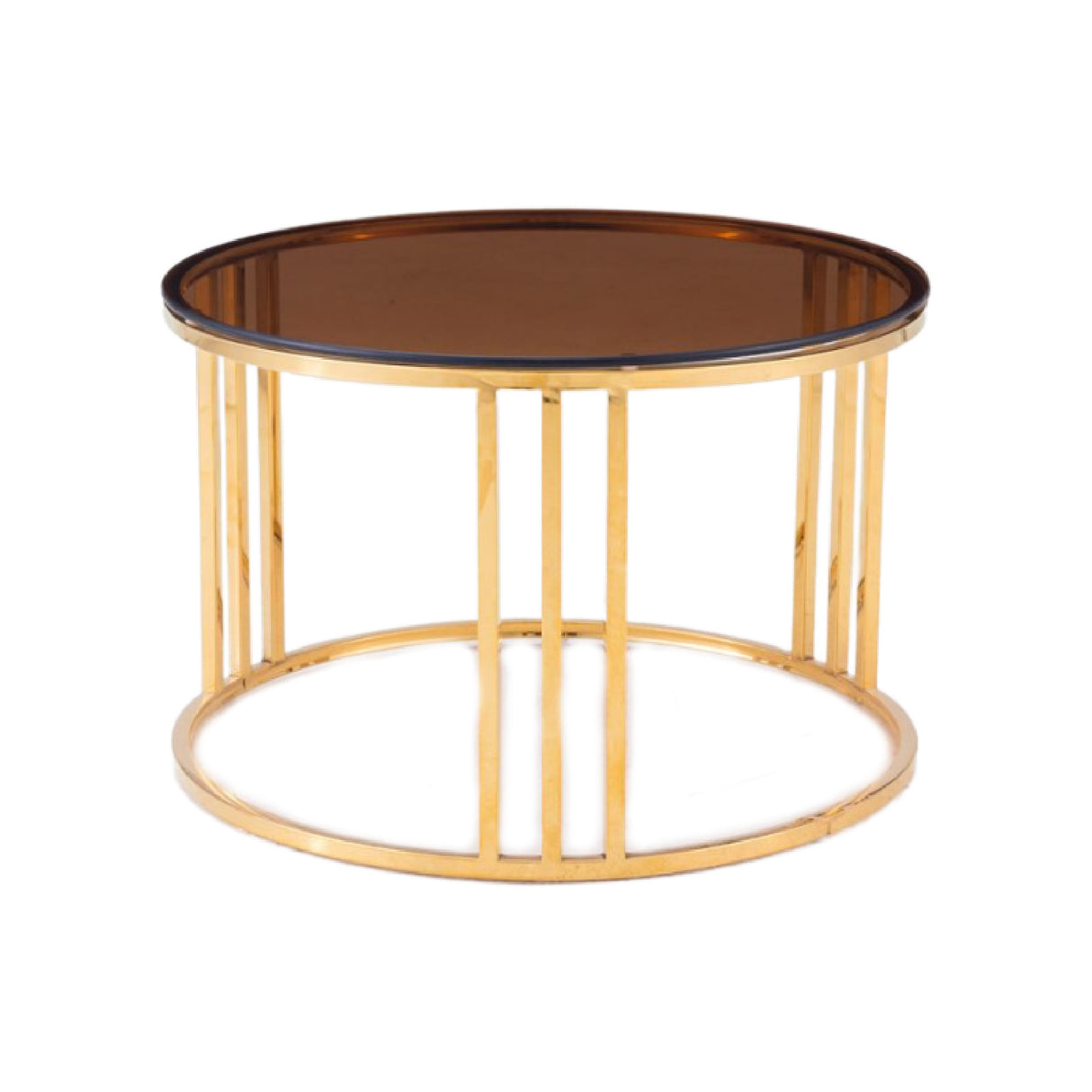   Gold Glass Round End Table | Oroa.com