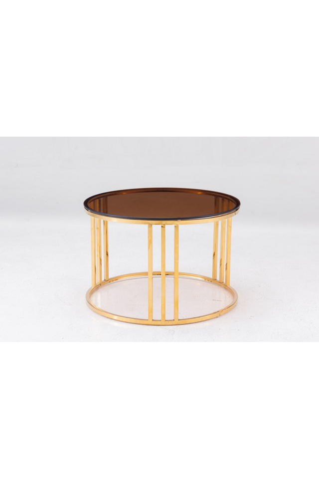 Gold Glass Round End Table | OROA Modern Alondra | Oroa.com
