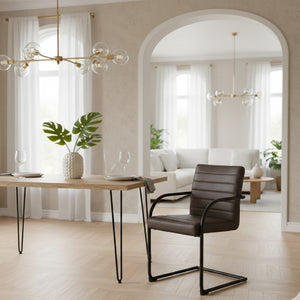 Vegan Leather Cantilevered Dining Chair | OROA Modern Ivey