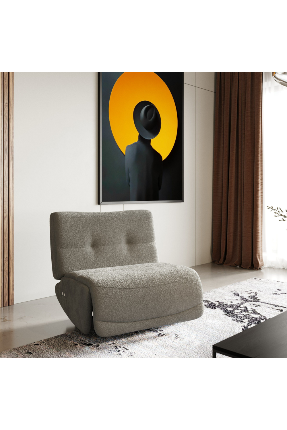 Gray Fabric Electric Recliner Chair S | OROA Modern Basil | Oroa.com