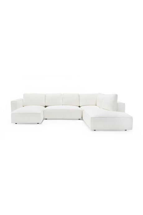 White Sectional Sofa with Left Chaise | OROA Modern Lulu | Oroa.com