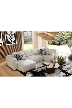 White Sectional Sofa with Left Chaise | OROA Modern Lulu | Oroa.com