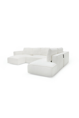 White Sectional Sofa with Left Chaise | OROA Modern Lulu | Oroa.com