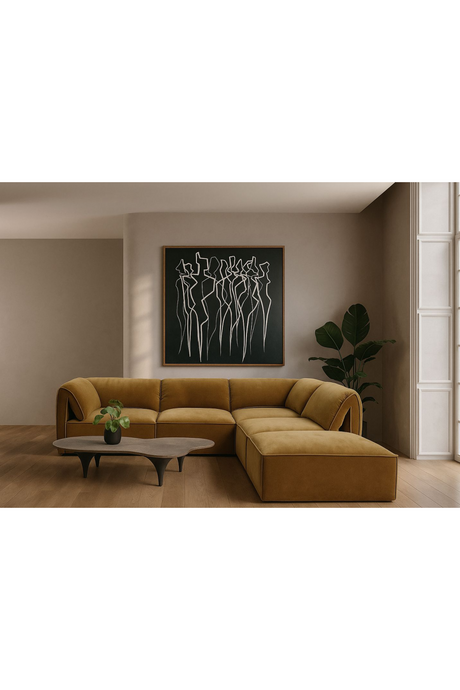 Orange Armless Sectional Sofa | OROA Modern Gene | Oroa.com