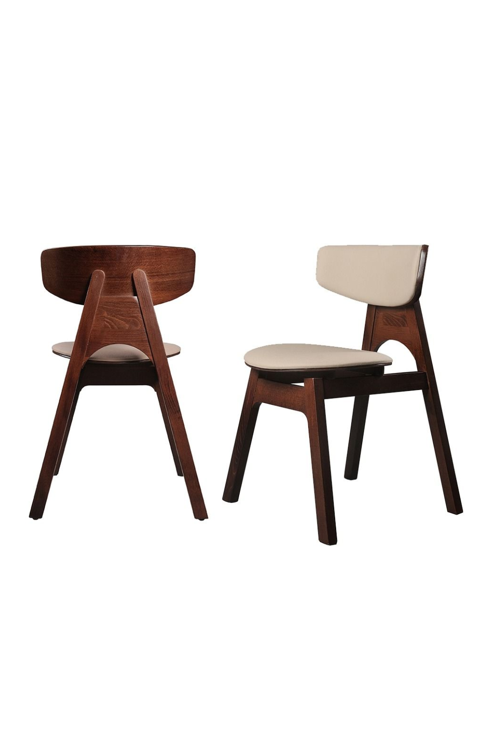 Beechwood Framed Leather Dining Chairs (2) | OROA Modern Beeler | Oroa.com