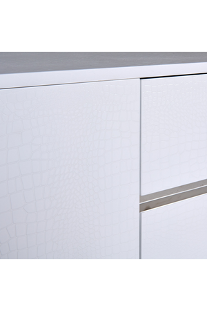 White Crocodile-Textured Sideboard | OROA Modern Skyline | Oroa.com