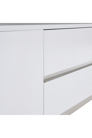 White Crocodile-Textured Sideboard | OROA Modern Skyline | Oroa.com