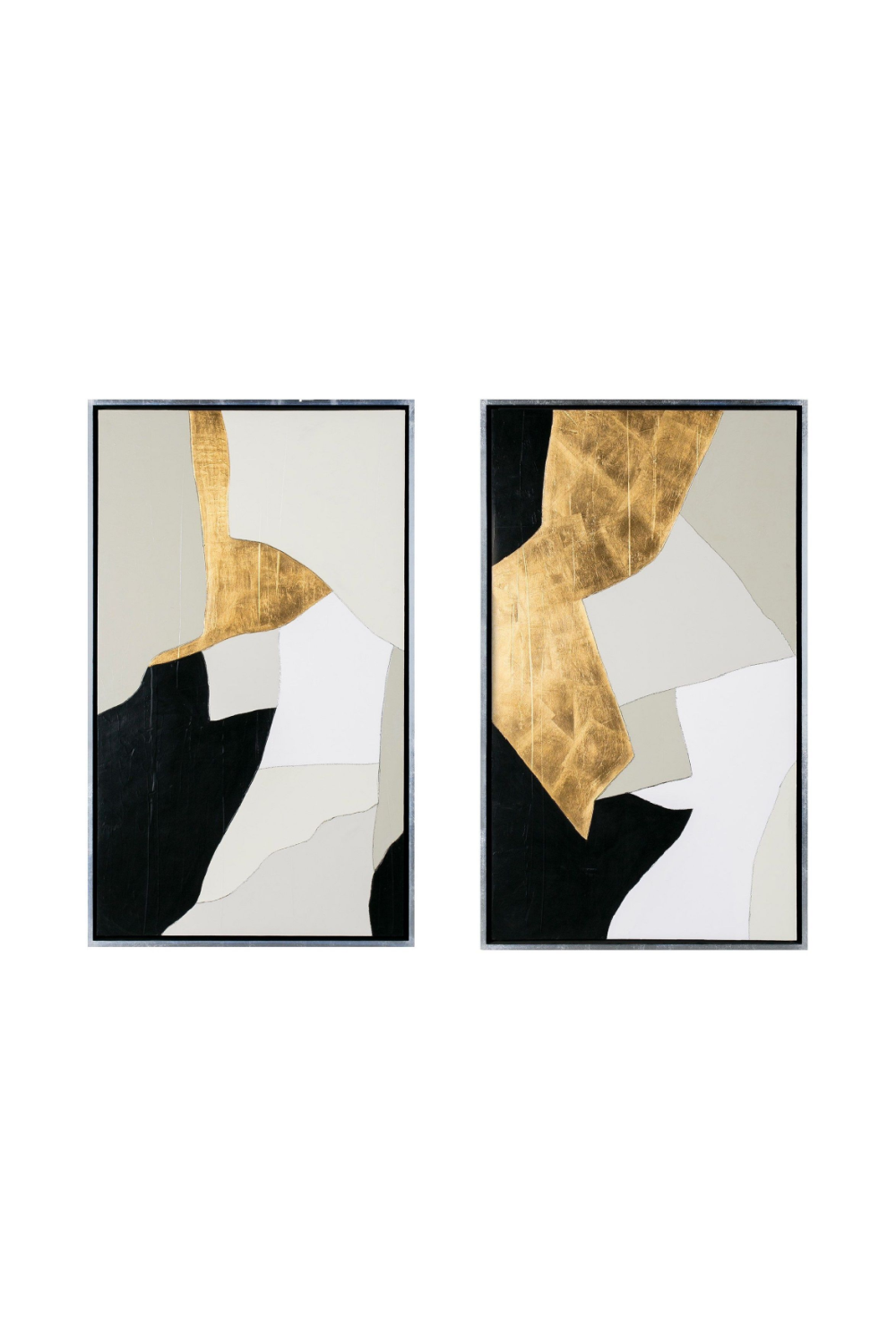 Gold Leaf Abstract Painting Set (2) | OROA Modern Shapes | Oroa.com