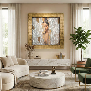 Gold Framed Woman Painting | OROA Modern Stey
