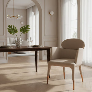 Beige Vegan Leather Dining Chair | OROA Modern Shannon