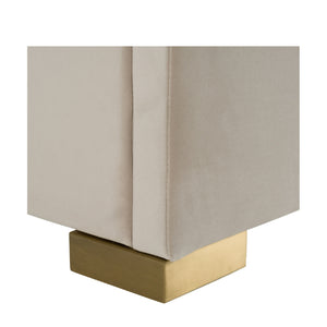 Beige Velvet Bed | OROA Modern Florence
