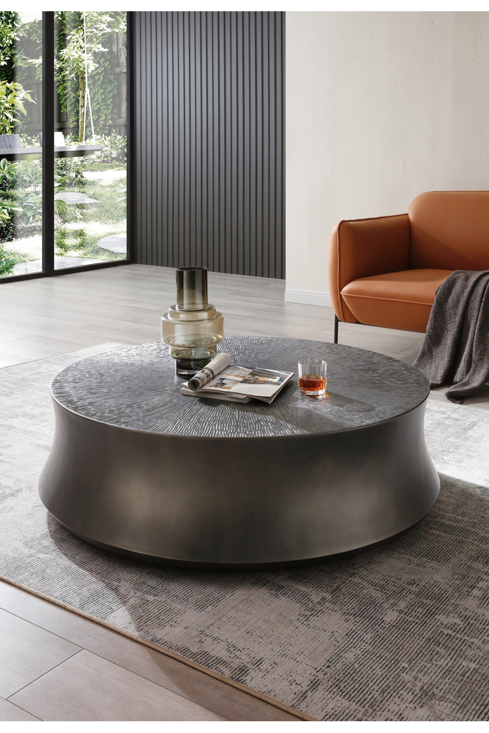 Antique Gray Round Coffee Table | OROA Modern Airdrie | Oroa.com