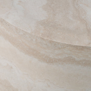   Round Travertine End Table | Oroa.com
