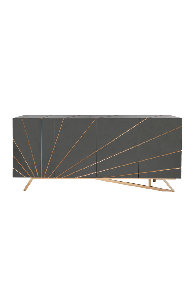 Rose Gold Inlaid 4-Door Sideboard | OROA Modern Katzu | Oroa.com