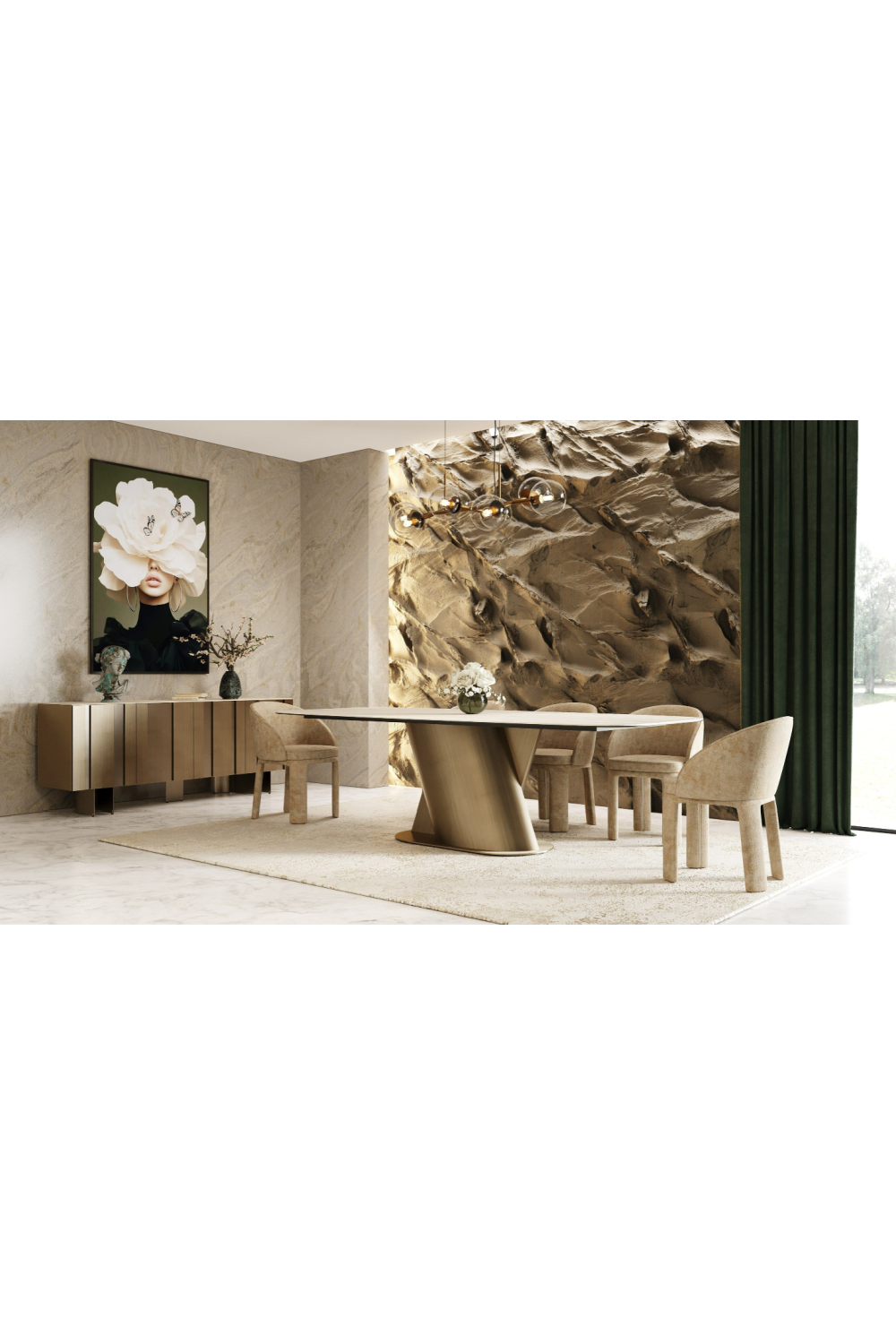Travertine 4-Door Sideboard | OROA Modern Kiefer | Oroa.com