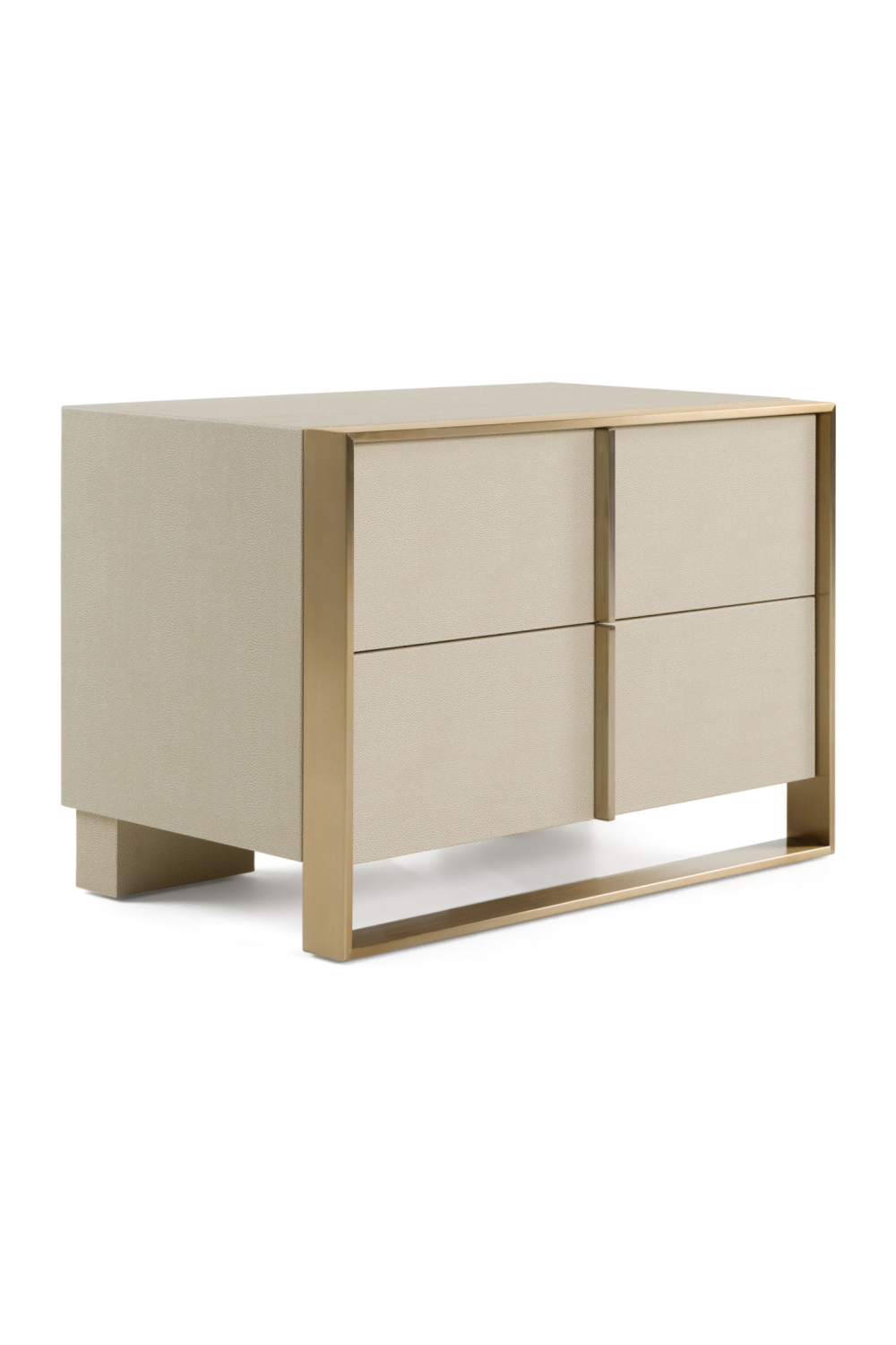 Beige Shagreen 2-Drawer Nightstand | OROA Modern Cartier | Oroa.com