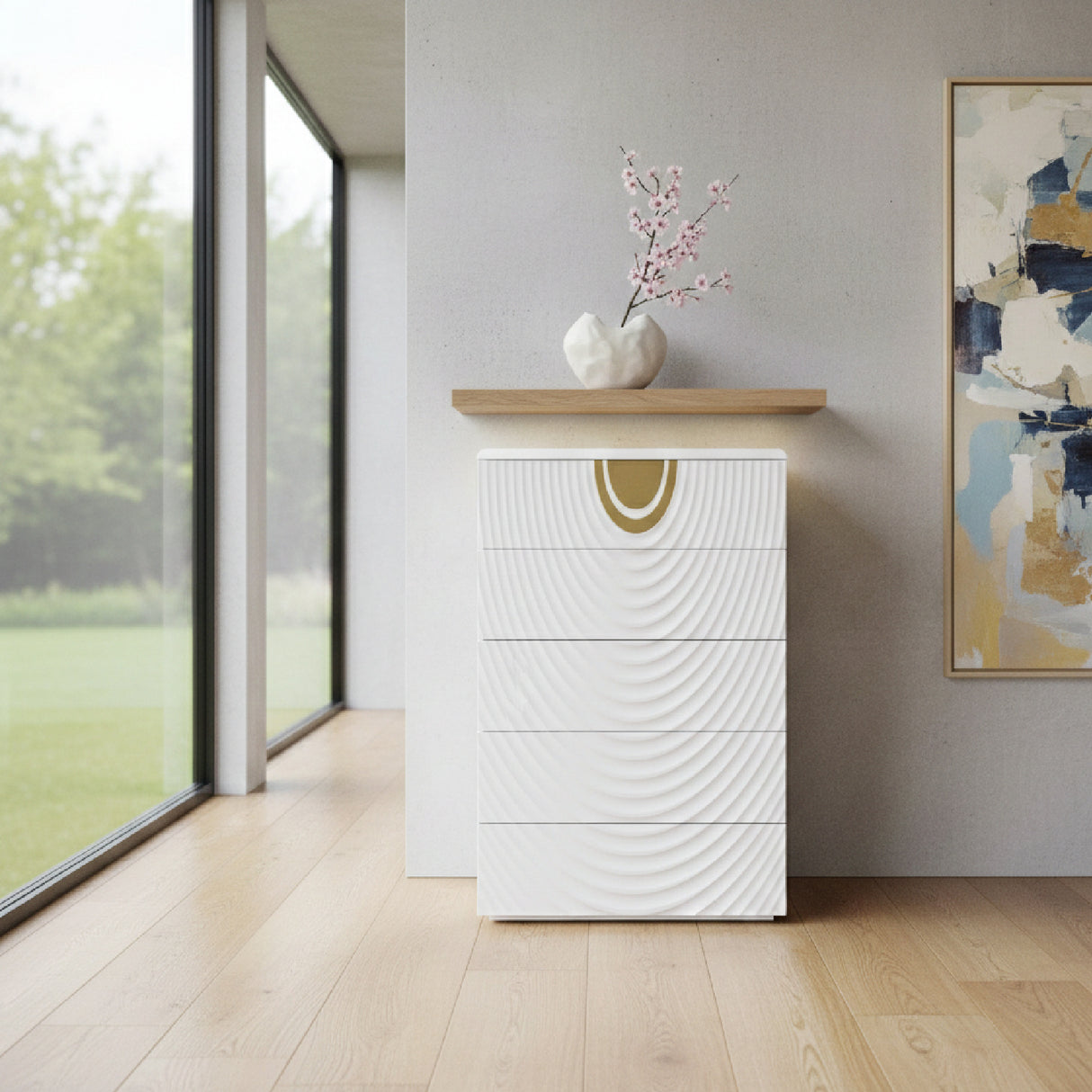   White 5-Drawer Chest | Oroa.com