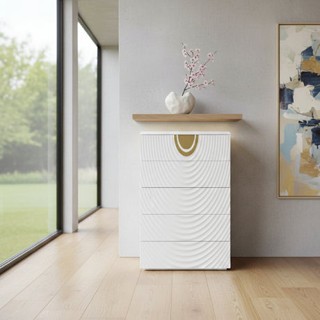   White 5-Drawer Chest | Oroa.com