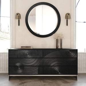   Matte Black Ash 6-Drawer Dresser | Oroa.com