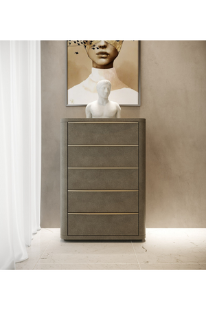 Beige Shagreen 5-Drawer Chest | OROA Modern Lois | Oroa.com