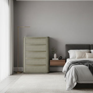 Beige Shagreen 5-Drawer Chest | OROA Modern Lois | Oroa.com