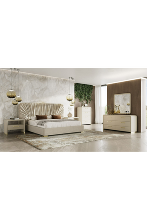 Beige Leatherette 4-Drawer Chest | OROA Modern Florence | Oroa.com