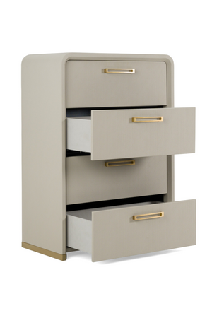 Beige Leatherette 4-Drawer Chest | OROA Modern Florence | Oroa.com